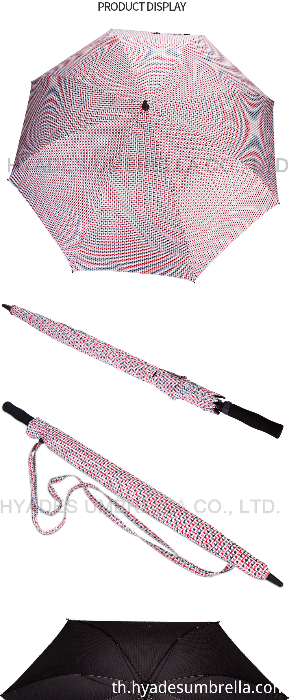 ออโต้โอเพ่นกอล์ฟร่มสีดำเคลือบเย็น - Auto Open Golf Umbrella black coating cool -